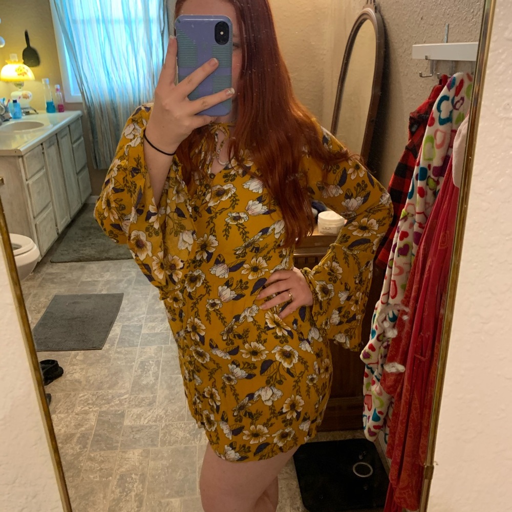 Bell-Sleeve Dress